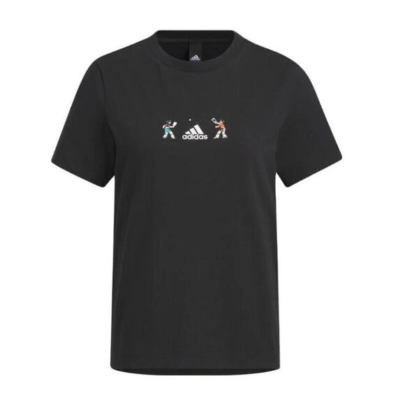 adidas Cartoon Character Logo Print Roun Neck Short Sleeve T-Shirt Asia M USA XS - Picture 1 of 9